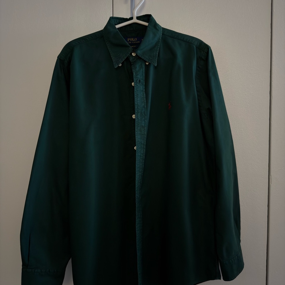 Polo by Ralph Lauren Men's Deep Green Button Down Shirt Size M Classic Fit